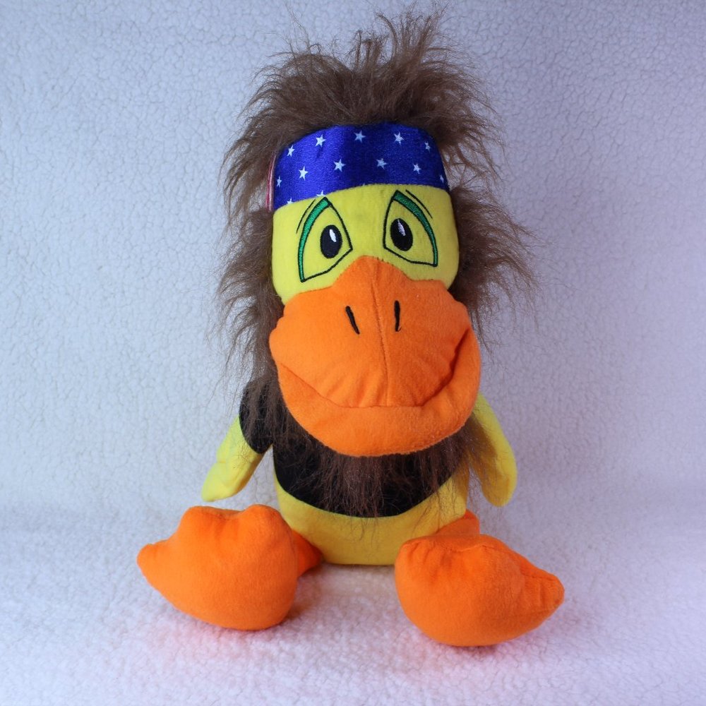 DUCK TOY FACTORY‎ Billy Duck 15" Plush Wild Beard and Hair  Patriotic Headband